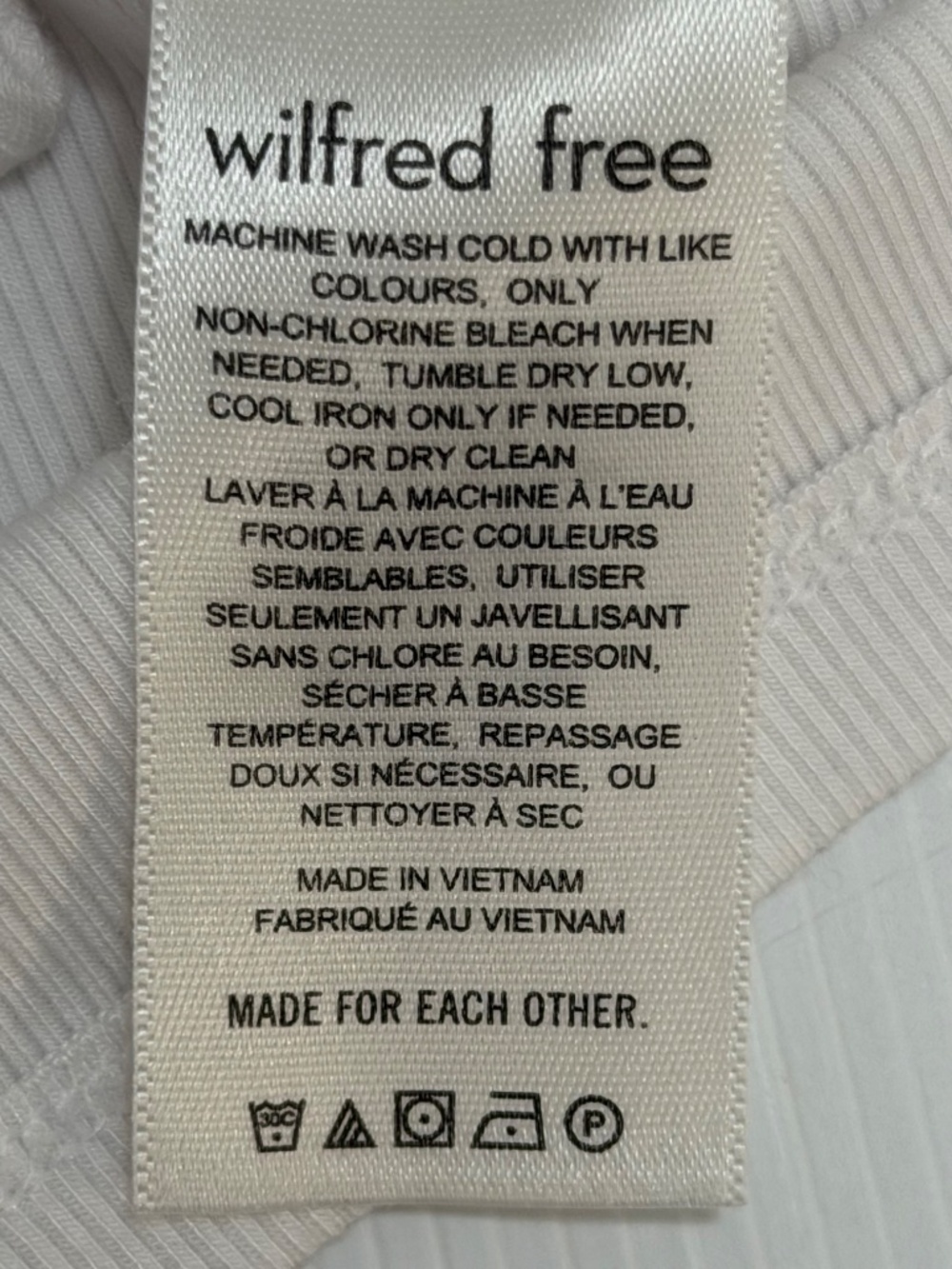 Aritzia Wilfred Free Tie-Front Ribbed Top White Size M - Picture 11 of 11
